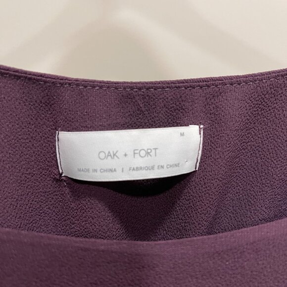 OAK + FORT Flared Dress - Size M - Burgendy - Picture 3 of 3